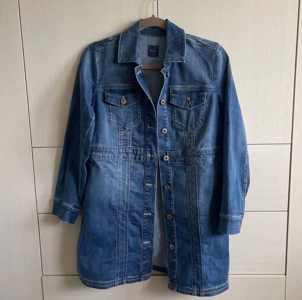 J.Jill Denim Longline Button-Down Jacket